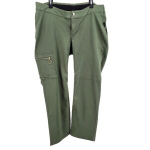 D&Co Adaptive Cargo Pants Straight Leg‎ Comfort Waist Olive Green Womens XL